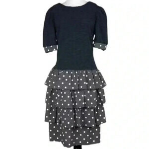 David warren Neiman Marcus Dress peplum 80s 90s